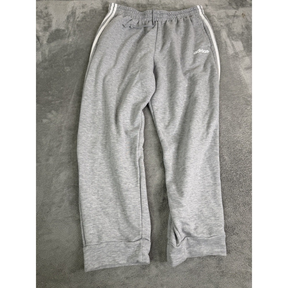 Adidas Essentials 3-Stripe Fleece Joggers Men's Size XL Gray